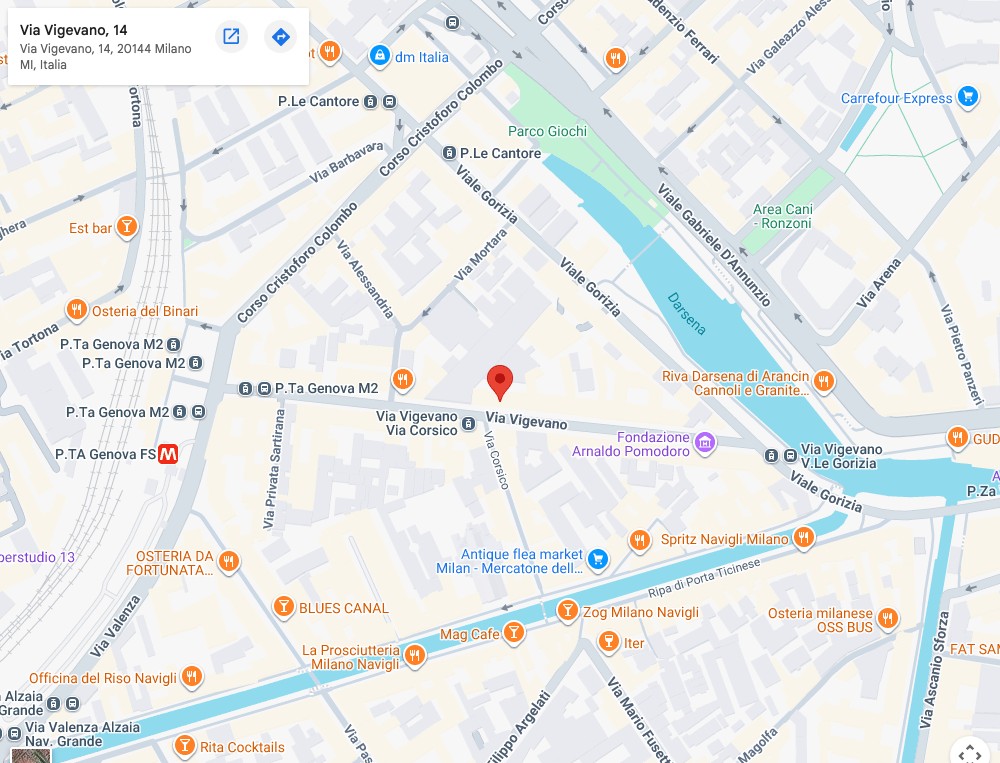 Mappa con la posizione di Millennium in Via Vigevano 14, Milano